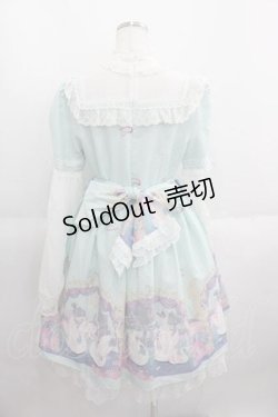 画像2: To Alice / スワンプリントシフォン袖ワンピース M ミントＸ白 I-25-05-29-061-LO-OP-HD-ZI