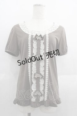 画像1: axes femme / 4つリボン半袖プルオーバー  ブラウン I-25-05-29-073-AX-TO-HD-ZI
