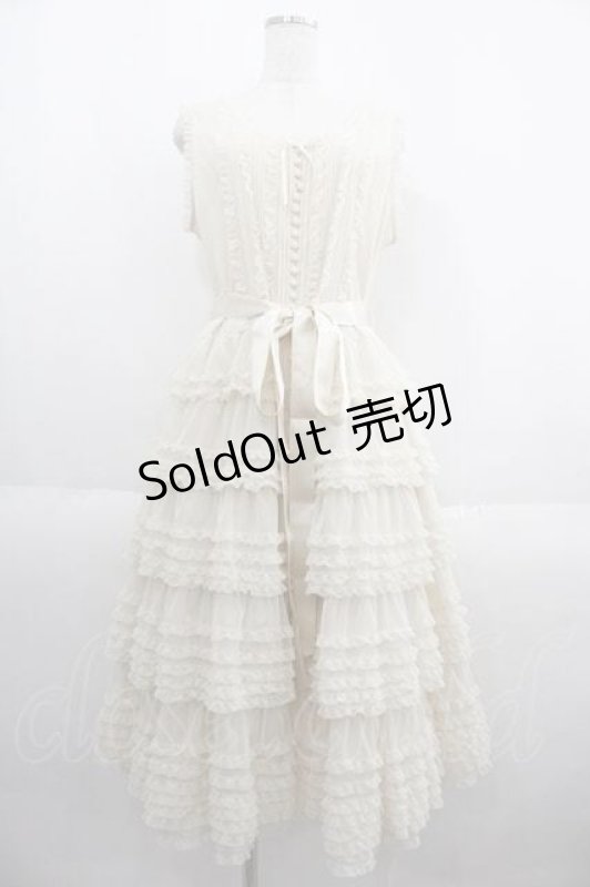 画像1: PINK HOUSE / ウーリーチュールフリル使いローンワンピース  生成り I-25-05-29-083-LO-OP-HD-ZI (1)