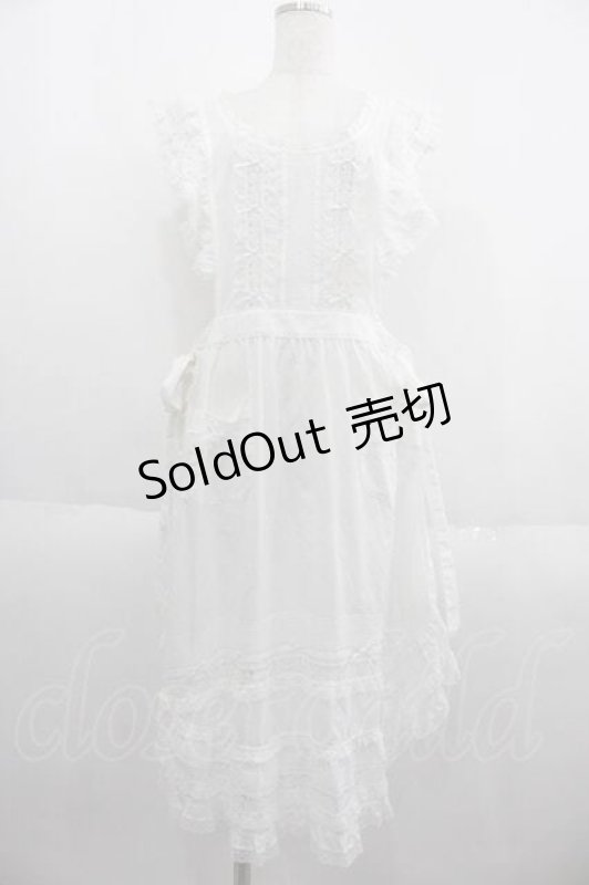 画像1: PINK HOUSE / レース使いフリルタブリエ  白 I-25-05-29-084-LO-ZA-HD-ZY (1)