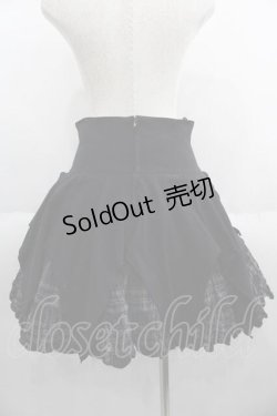 画像2: PEACE NOW / フロント編み上げオーバースカート重ね風チェックスカート M 黒Ｘグレーチェック I-25-05-29-095-PU-SK-HD-ZI