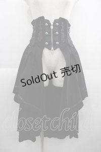 Ozz oneste / 薔薇刺繍コルセット  黒Ｘ赤 I-25-05-29-096-OO-ZA-HD-ZI