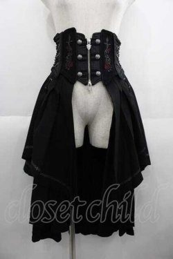 画像1: Ozz oneste / 薔薇刺繍コルセット  黒Ｘ赤 I-25-05-29-096-OO-ZA-HD-ZI