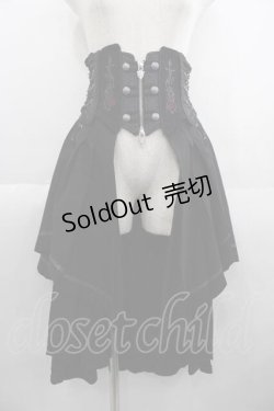 画像1: Ozz oneste / 薔薇刺繍コルセット  黒Ｘ赤 I-25-05-29-096-OO-ZA-HD-ZI