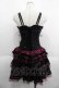 画像2: OZZ ANGELO / 薔薇刺繍サイド編み上げコルセットキャミワンピース  黒Ｘ赤 I-25-05-29-097-OO-OP-HD-ZI (2)