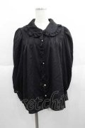 axes femme POETIQUE / フリル襟ブラウス  黒 I-25-05-29-011-AX-BL-HD-ZI