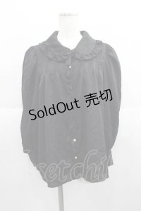 axes femme POETIQUE / フリル襟ブラウス  黒 I-25-05-29-011-AX-BL-HD-ZI