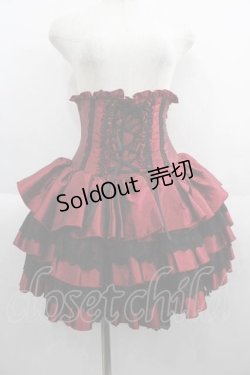 画像1: ATELIER PIERROT / ミニコルセットスカート  赤Ｘ黒 I-25-05-29-099-EL-SK-HD-ZI