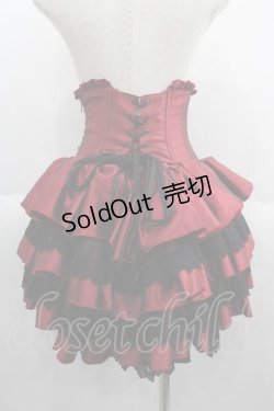 画像2: ATELIER PIERROT / ミニコルセットスカート  赤Ｘ黒 I-25-05-29-099-EL-SK-HD-ZI