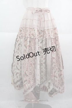 画像1: PINK HOUSE / エターナルローズパッチワークスカート  ピンク I-25-05-29-105-LO-SK-HD-ZI
