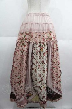 画像2: PINK HOUSE / エターナルローズパッチワークスカート  ピンク I-25-05-29-105-LO-SK-HD-ZI