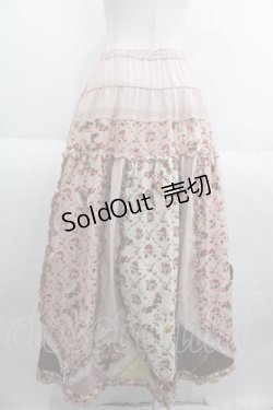 画像2: PINK HOUSE / エターナルローズパッチワークスカート  ピンク I-25-05-29-105-LO-SK-HD-ZI