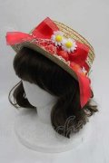 Angelic Pretty / Cherryストローハット  赤Ｘ白Ｘブラウン I-25-05-29-113-AP-AC-HD-ZI