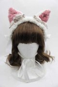 Twinkle Rose（海外ロリータブランド） / ボアねこみみヘッドドレス  白Ｘピンク I-25-05-29-118-LO-AC-HD-ZI