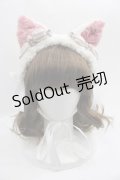 Twinkle Rose / ボアねこみみヘッドドレス  白Ｘピンク I-25-05-29-118-LO-AC-HD-ZI