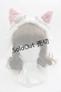 Twinkle Rose / ボアねこみみヘッドドレス  白Ｘピンク I-25-05-29-118-LO-AC-HD-ZI
