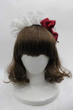 画像1: BABY,THE STARS SHINE BRIGHT / STRAWBERRYカフェカチューシャ  赤Ｘ白 I-25-05-29-120-BA-AC-HD-ZI