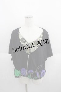 gouk / 朝顔pt重ね着風トップス  ブラック I-25-05-29-027-GO-TO-HD-ZI