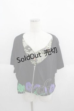 画像1: gouk / 朝顔pt重ね着風トップス  ブラック I-25-05-29-027-GO-TO-HD-ZI