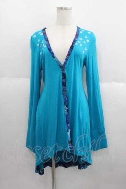 画像1: gouk / 桜刺繍ロングカーディガン  ブルー I-25-05-29-028-GO-TO-HD-ZI