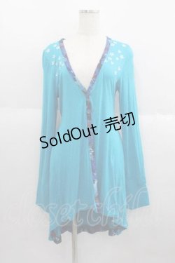 画像1: gouk / 桜刺繍ロングカーディガン  ブルー I-25-05-29-028-GO-TO-HD-ZI