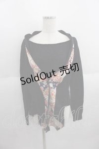 gouk / カーディガン重ね着風ニットトップス  ブラック I-25-05-29-032-GO-TO-HD-ZI