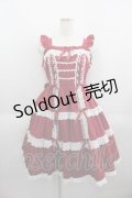 Angelic Pretty / Romanticティアードジャンパースカート  赤Ｘ白 I-25-06-01-050-AP-OP-HD-ZI