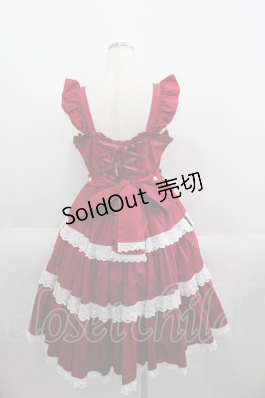 画像2: Angelic Pretty / Romanticティアードジャンパースカート  赤Ｘ白 I-25-06-01-050-AP-OP-HD-ZI (2)