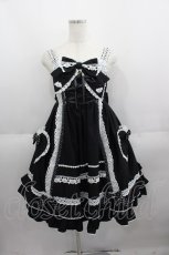 画像1: BABY,THE STARS SHINE BRIGHT / くみゃちゃんのHeart Sugar Decorationジャンパースカート  黒Ｘ白 I-25-06-01-056-BA-OP-HD-ZI (1)