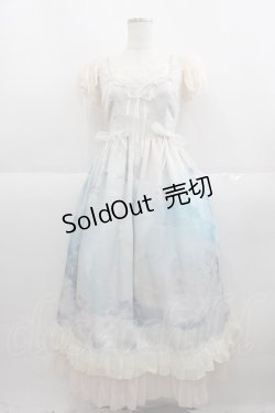 画像1: BABY,THE STARS SHINE BRIGHT / L'echelle de l'ange〜天使のセラピー〜柄フリルジャンパースカート  生成り I-25-06-01-059-BA-OP-HD-ZI