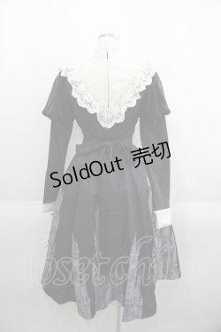 画像2: 未知星辰的来信（海外ロリータブランド） / お城プリントハイネックワンピース S 黒Ｘアイボリー I-25-06-01-070-LO-OP-HD-ZI