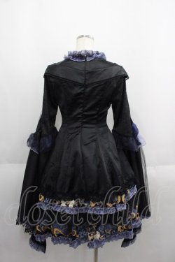 画像2: 桜洛芙（海外ロリータブランド） / ラメ袖&フロント刺繍ワンピース S 黒Ｘゴールド I-25-06-01-073-LO-OP-HD-ZI