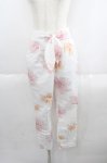 画像1: LIZ LISA / 花柄クロップドパンツ  白Ｘピンク I-25-06-01-114-LO-PA-HD-ZI (1)
