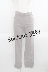 axes femme / 裾レースストレッチパンツ  ブラウン I-25-06-01-115-AX-PA-HD-ZT495