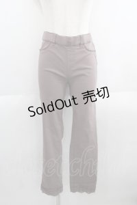 axes femme / 裾レースストレッチパンツ  ブラウン I-25-06-01-115-AX-PA-HD-ZT495