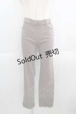 画像1: axes femme / 裾レースストレッチパンツ  ブラウン I-25-06-01-115-AX-PA-HD-ZT495