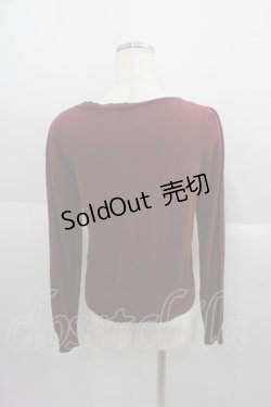 画像2: F i.n.t / リボン刺繍カーディガン  ボルドーＸ白 I-25-06-01-017-CA-TO-HD-ZI