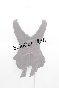 画像2: Lilizi（海外ロリータブランド） / 蜘蛛の巣レースリボンビスチェ  黒ｘボルドー I-25-06-01-031-LO-JA-HD-ZI