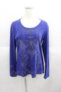 Ozz Croce / クロス刺繍羽根プリントカットソー  青 I-25-06-01-033-OO-TO-HD-ZI