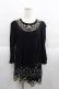 画像1: Cherir la femme / スカラップラウンド刺繍長袖チュニック  黒Ｘゴールド I-25-06-01-035-LO-TO-HD-ZI (1)