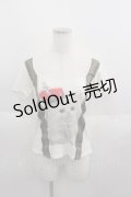 CHOICE / 王冠猫pt半袖ショート丈Tシャツ M ホワイト I-25-06-01-038-PU-TS-HD-ZI