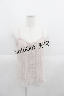 画像1: PINK HOUSE / レースピンタック前開きキャミソール  ピンク I-25-06-01-041-LO-TO-HD-ZI