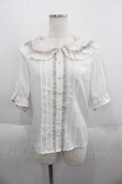 画像1: MA*RS / レース襟半袖ブラウス  白Ｘピンク I-25-06-01-005-EL-BL-HD-ZI