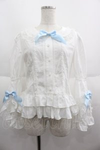 BABY,THE STARS SHINE BRIGHT / Snow Dot Fairyブラウス  白Ｘ青 I-25-06-04-001-BA-BL-HD-ZI