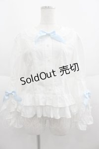 BABY,THE STARS SHINE BRIGHT / Snow Dot Fairyブラウス  白Ｘ青 I-25-06-04-001-BA-BL-HD-ZI