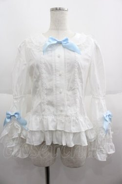 画像1: BABY,THE STARS SHINE BRIGHT / Snow Dot Fairyブラウス  白Ｘ青 I-25-06-04-001-BA-BL-HD-ZI