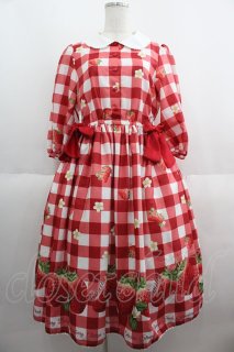 Emily Temple cute / ギンガムチェックBERRYサイドリボンワンピース 赤