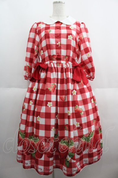 限定値下げ！Emily Temple Cute ギンガムチェックBERRYOP Emily Temple cute / ギンガムチェックBERRYサイドリボンワンピース 赤