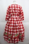 画像2: Emily Temple cute / ギンガムチェックBERRYサイドリボンワンピース  赤 I-25-06-04-062-ET-SK-HD-ZI (2)