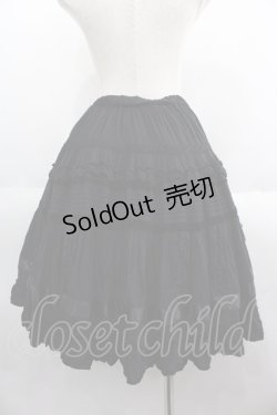 画像2: Sheglit / 蝶刺繍フリルスカート  黒 I-25-06-04-080-EL-SK-HD-ZI
